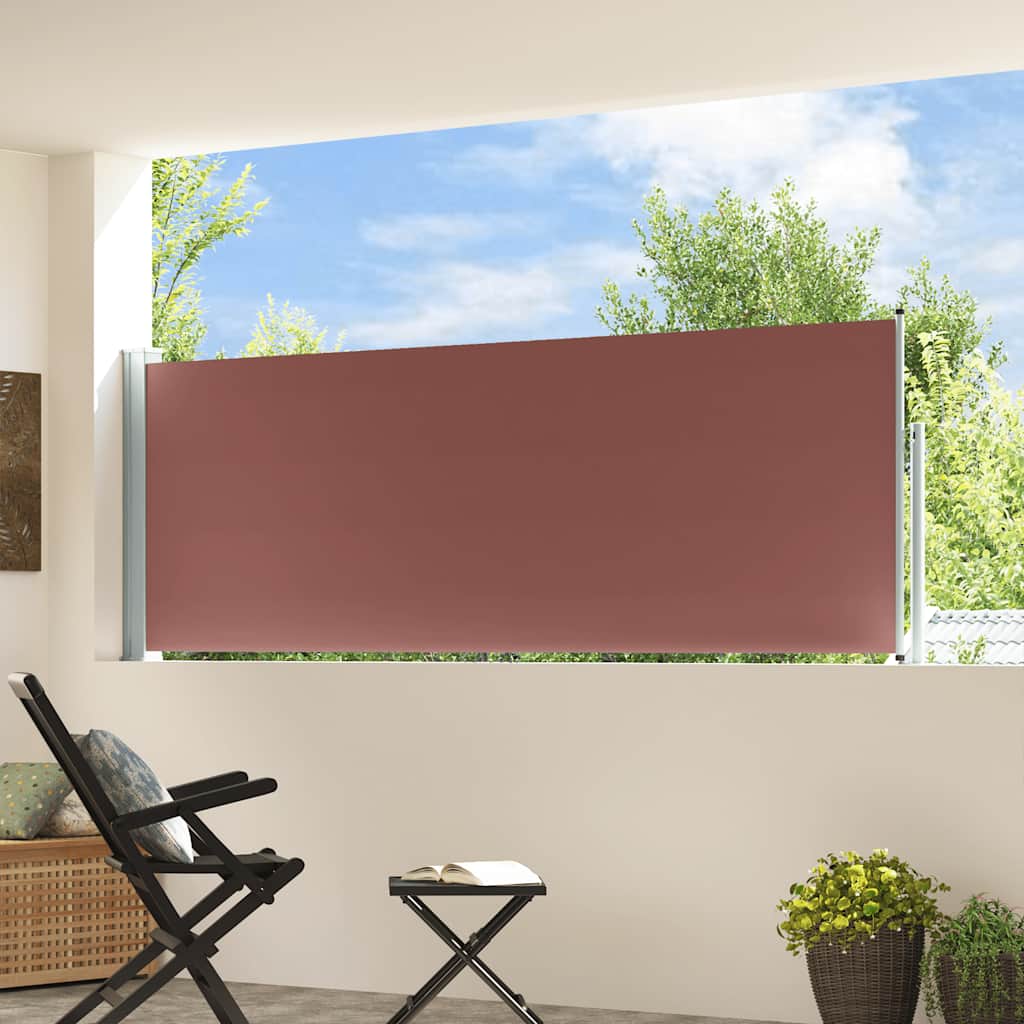 Uvlačiva bočna tenda za terasu 100 x 300 cm smeđa