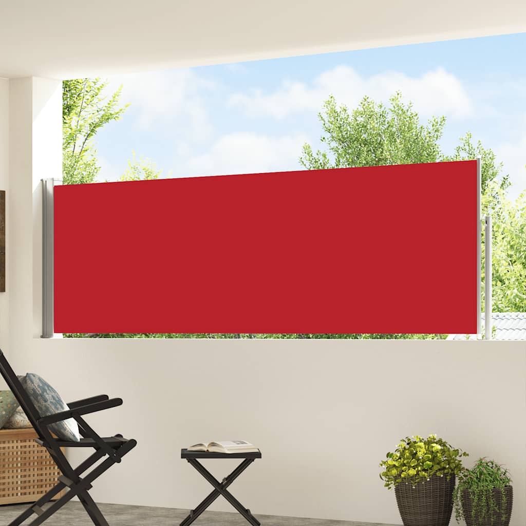 Uvlačiva bočna tenda za terasu 100 x 500 cm crvena