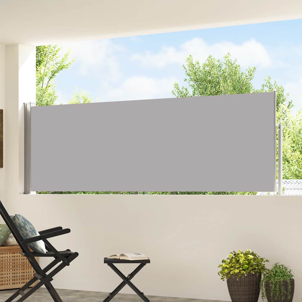 Uvlačiva bočna tenda za terasu 100 x 500 cm siva