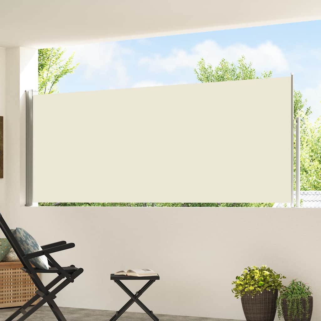 Uvlačiva bočna tenda za terasu 120 x 500 cm krem