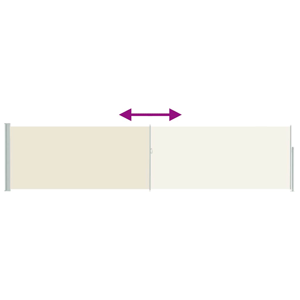 Uvlačiva bočna tenda za terasu 120 x 500 cm krem