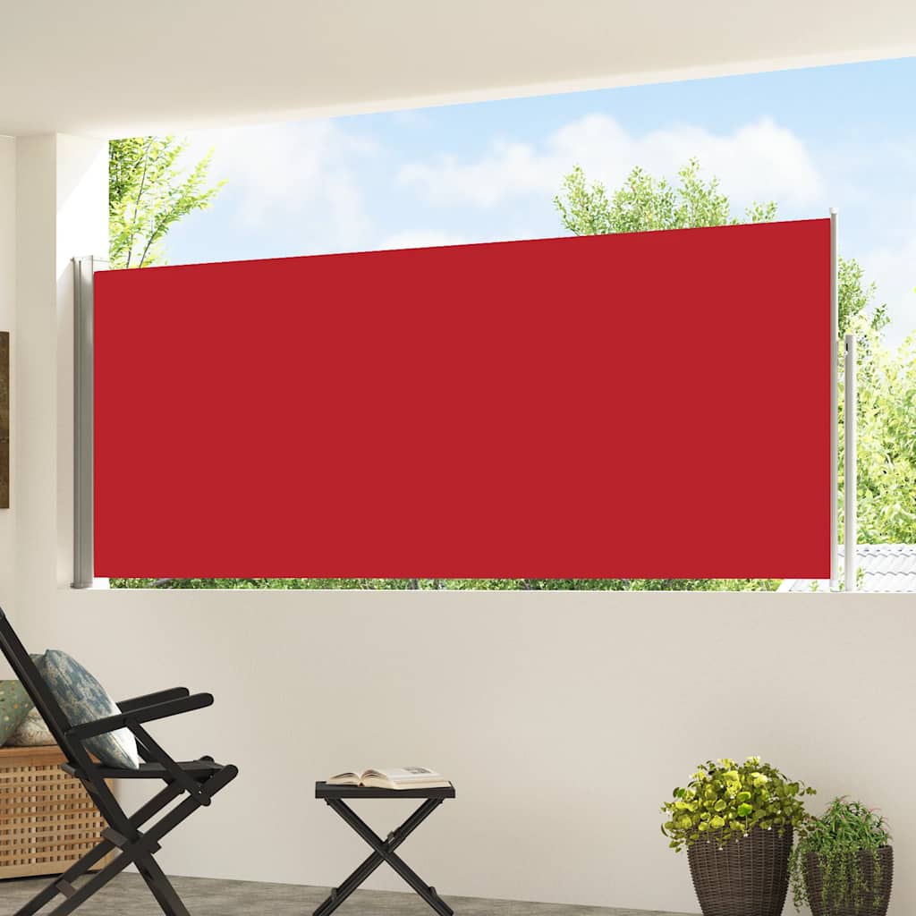 Uvlačiva bočna tenda za terasu 120 x 500 cm crvena