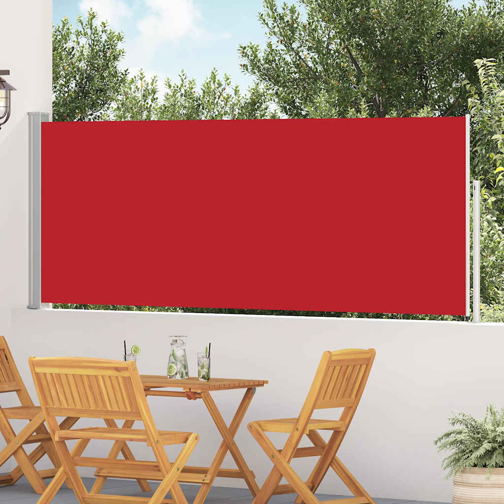 Uvlačiva bočna tenda za terasu 120 x 500 cm crvena