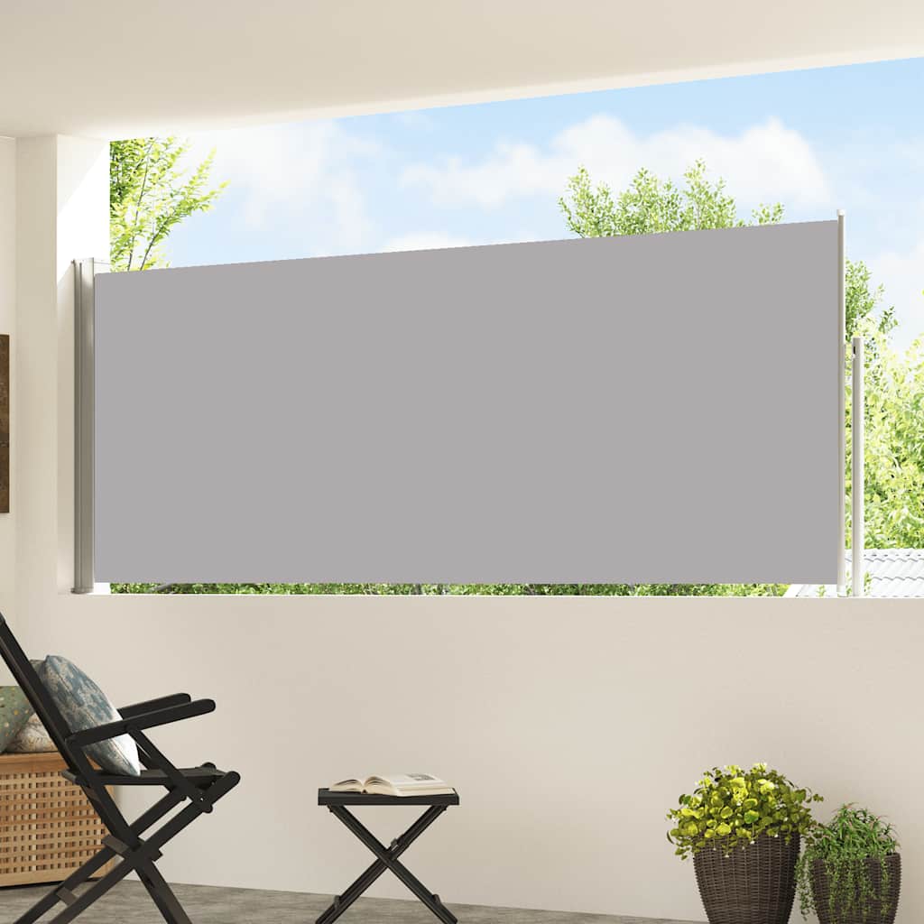 Uvlačiva bočna tenda za terasu 120 x 500 cm siva