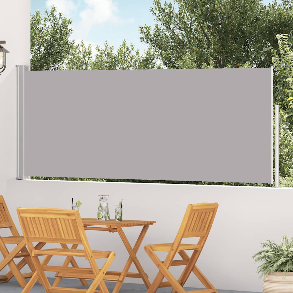 Uvlačiva bočna tenda za terasu 120 x 500 cm siva