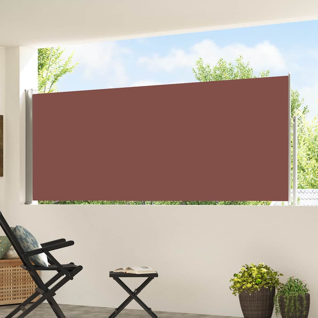 Uvlačiva bočna tenda za terasu 120 x 500 cm smeđa