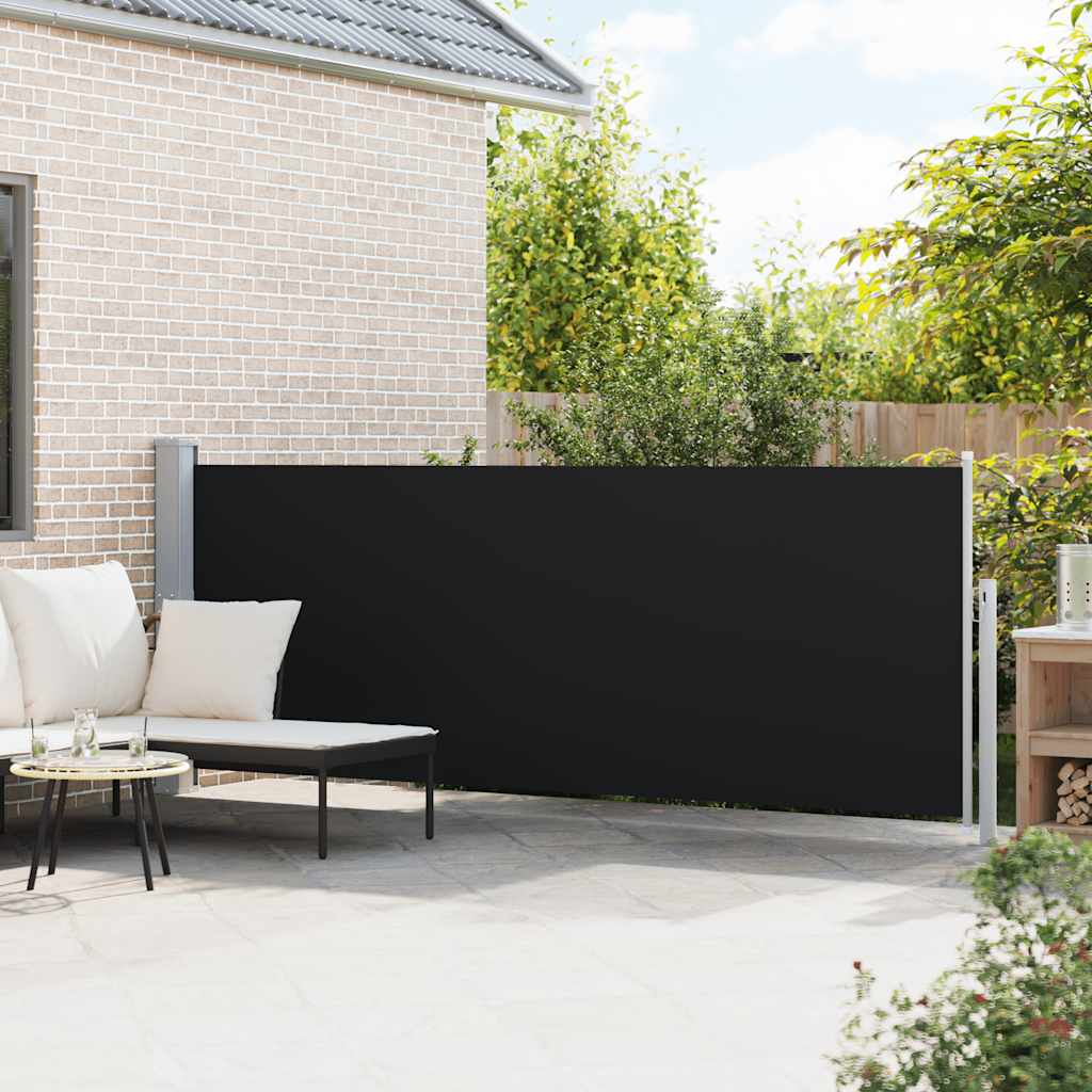 Uvlačiva bočna tenda za terasu 140 x 500 cm crna