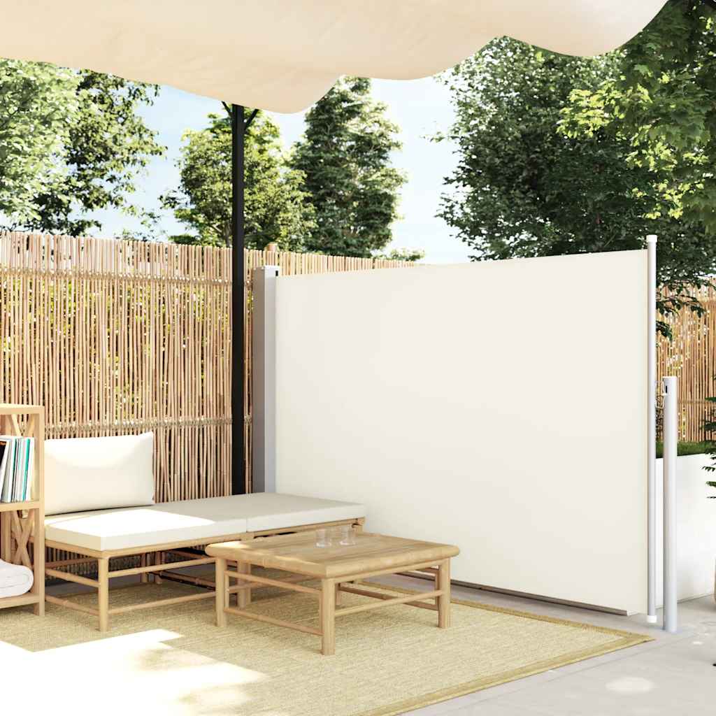 Uvlačiva bočna tenda za terasu 140 x 500 cm krem