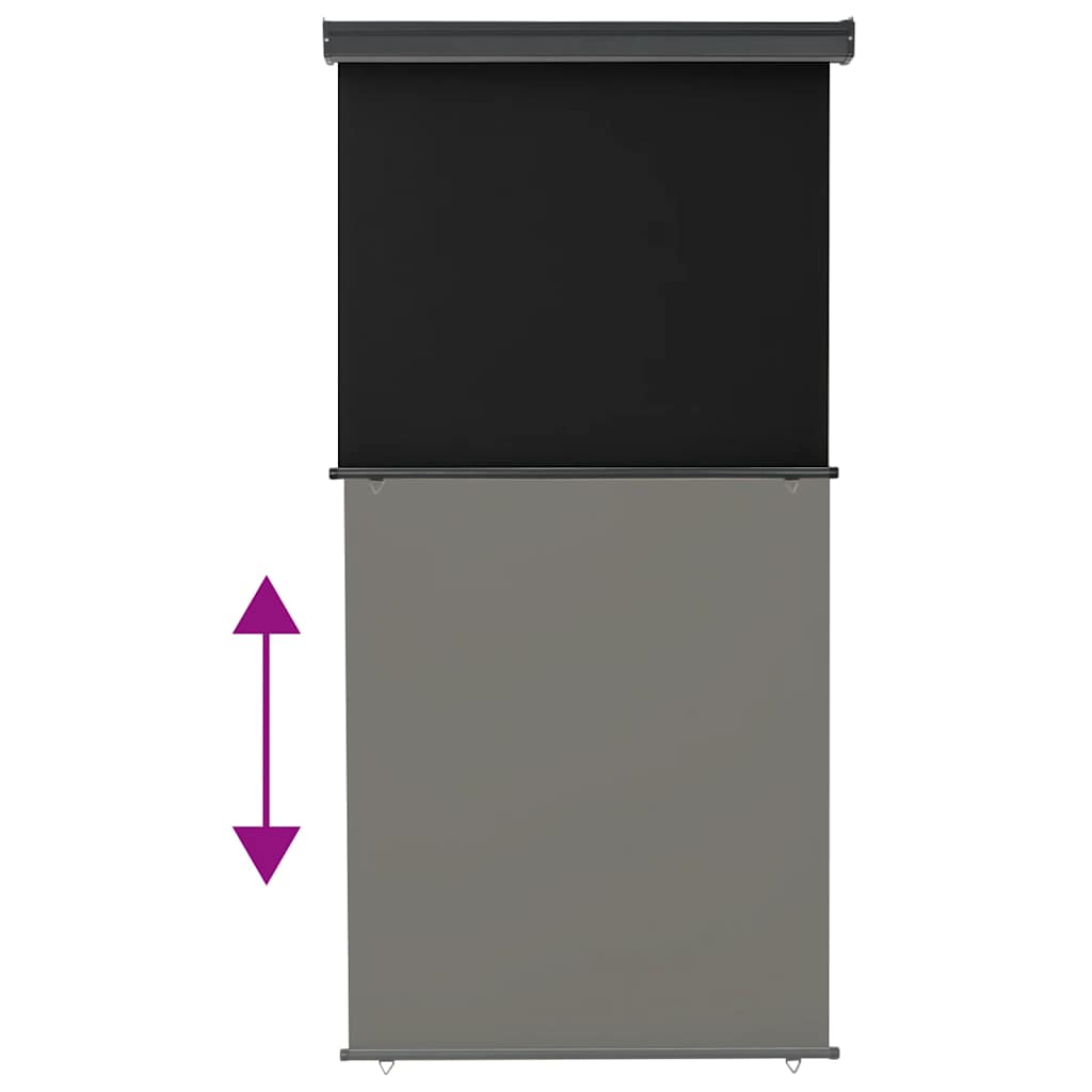 Balkonska bočna tenda 125 x 250 cm crna
