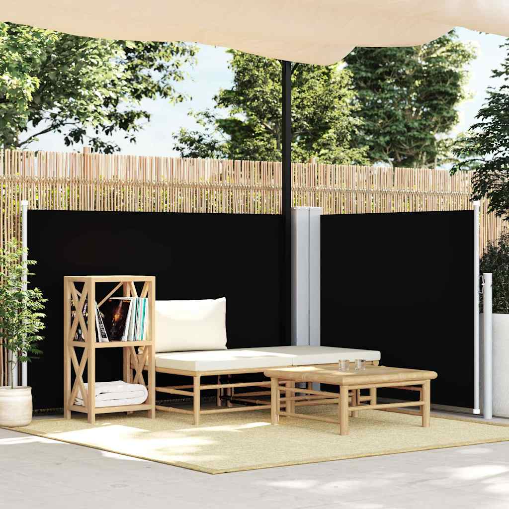 Uvlačiva bočna tenda 100 x 600 cm crna