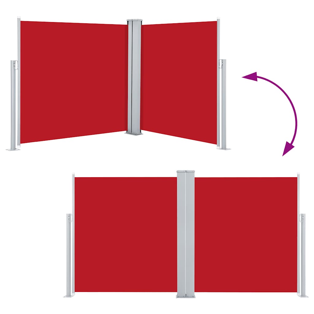 Uvlačiva bočna tenda 120 x 600 cm crvena