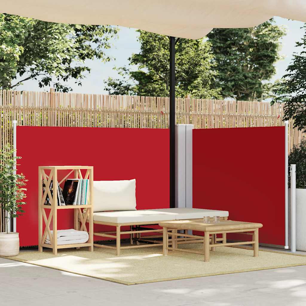 Uvlačiva bočna tenda 120 x 600 cm crvena