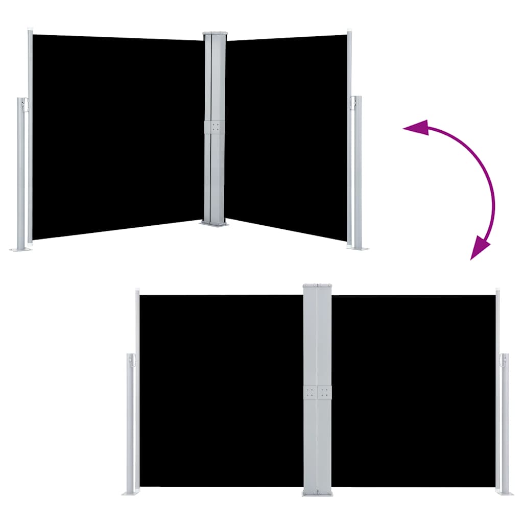 Uvlačiva bočna tenda 140 x 600 cm crna