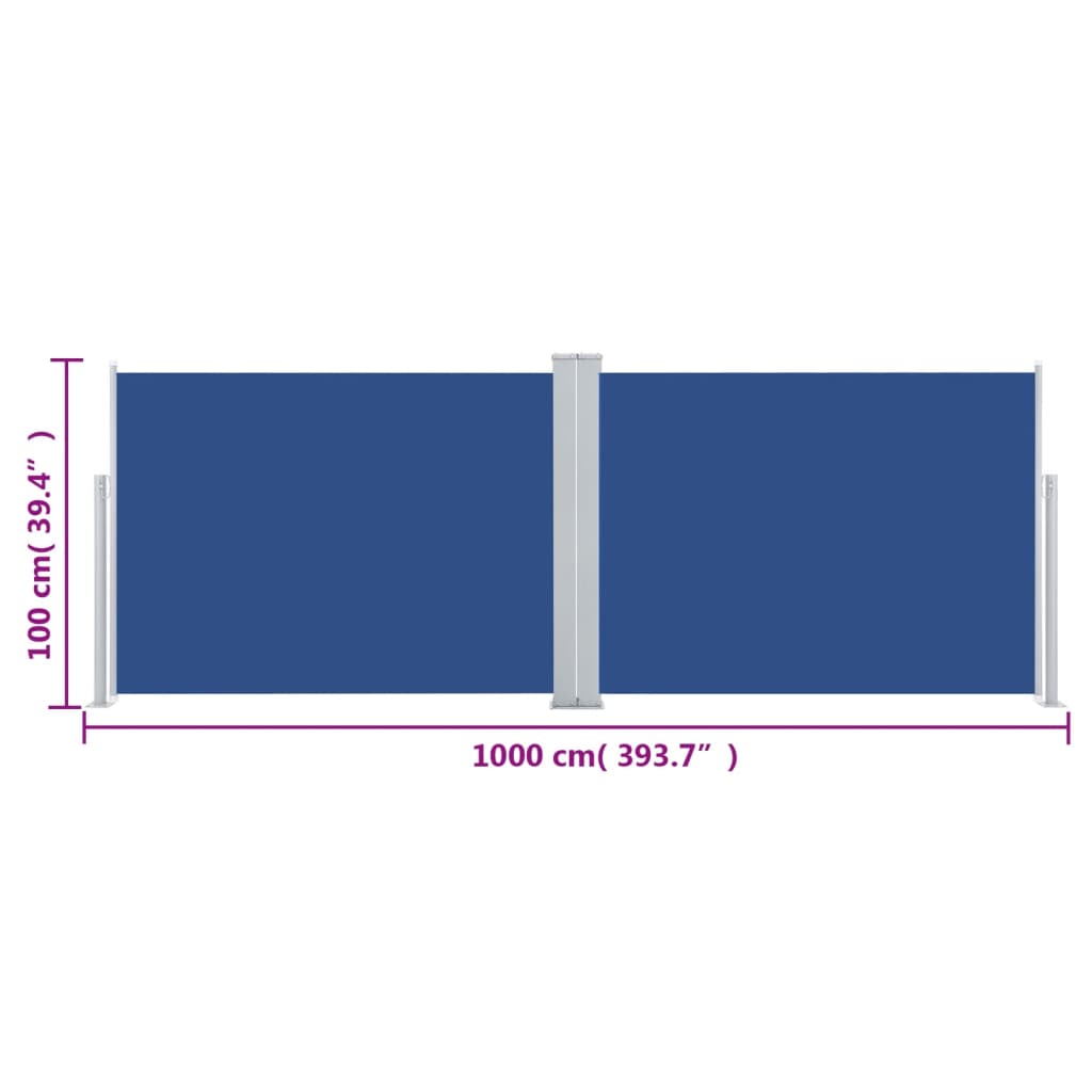 Uvlačiva bočna tenda 100 x 1000 cm plava