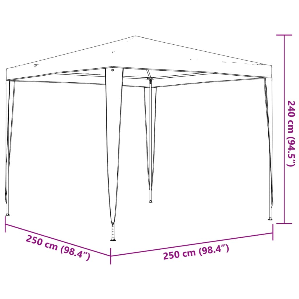 Šator za zabave 2,5 x 2,5 m bijeli