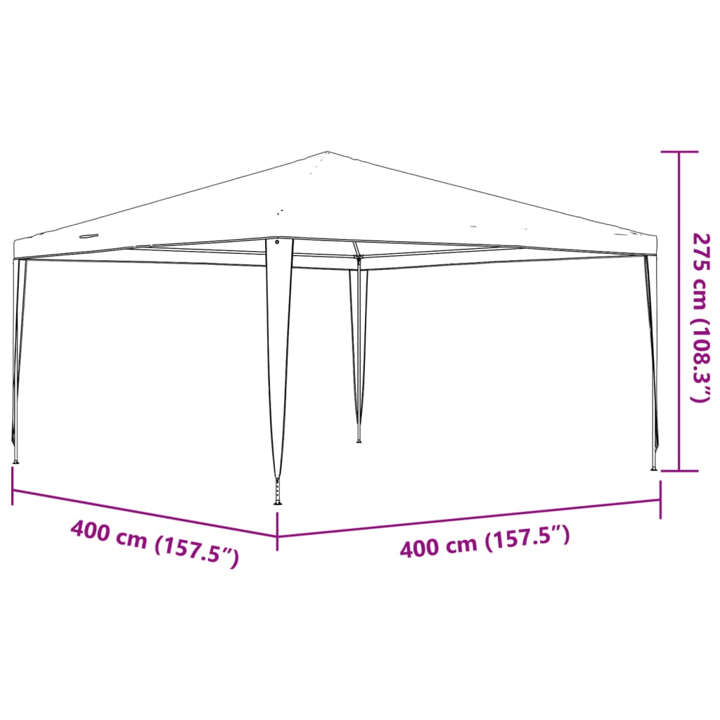 Šator za zabave 4 x 4 m plavi