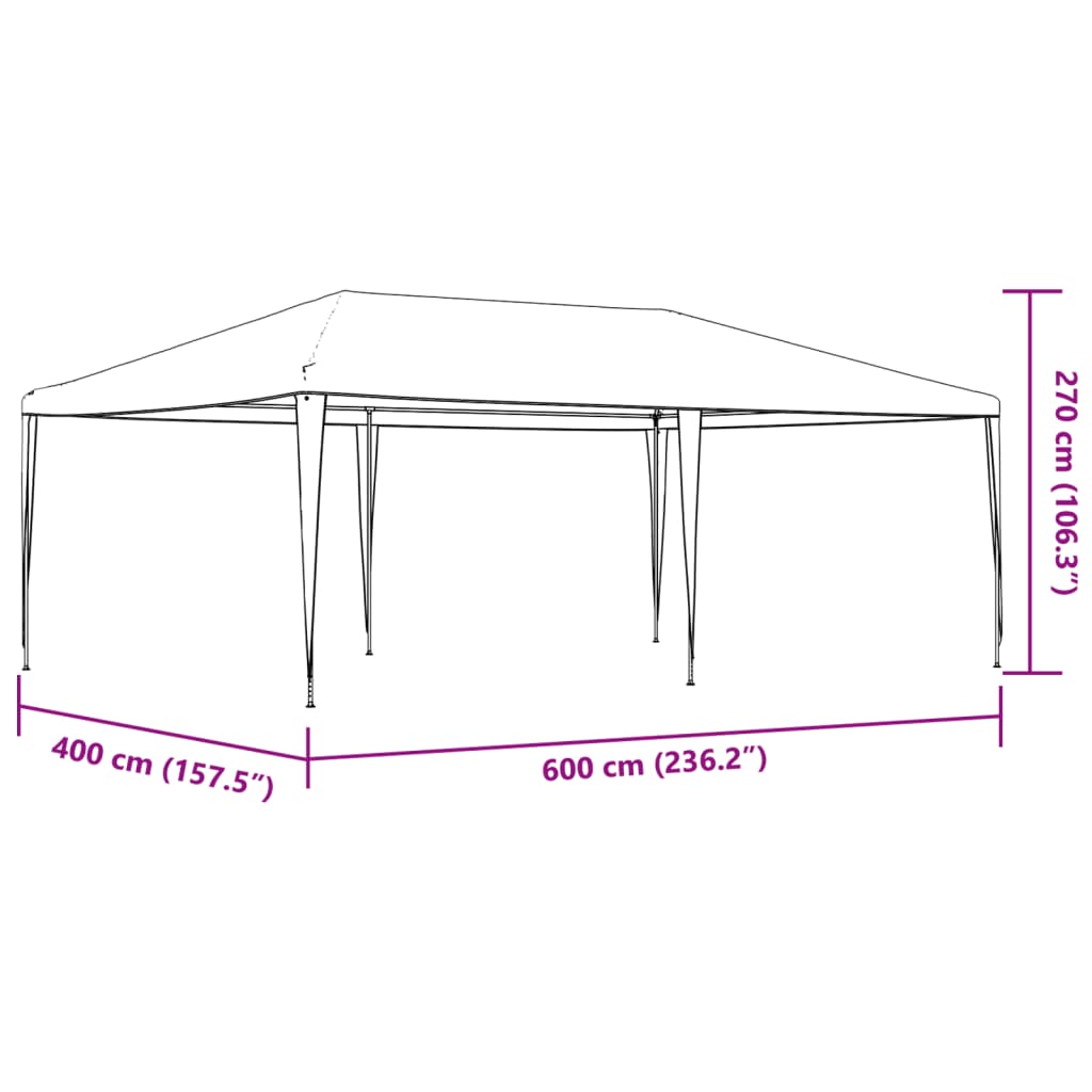 Profesionalni šator za zabave 4 x 6 m zeleni 90 g/m²