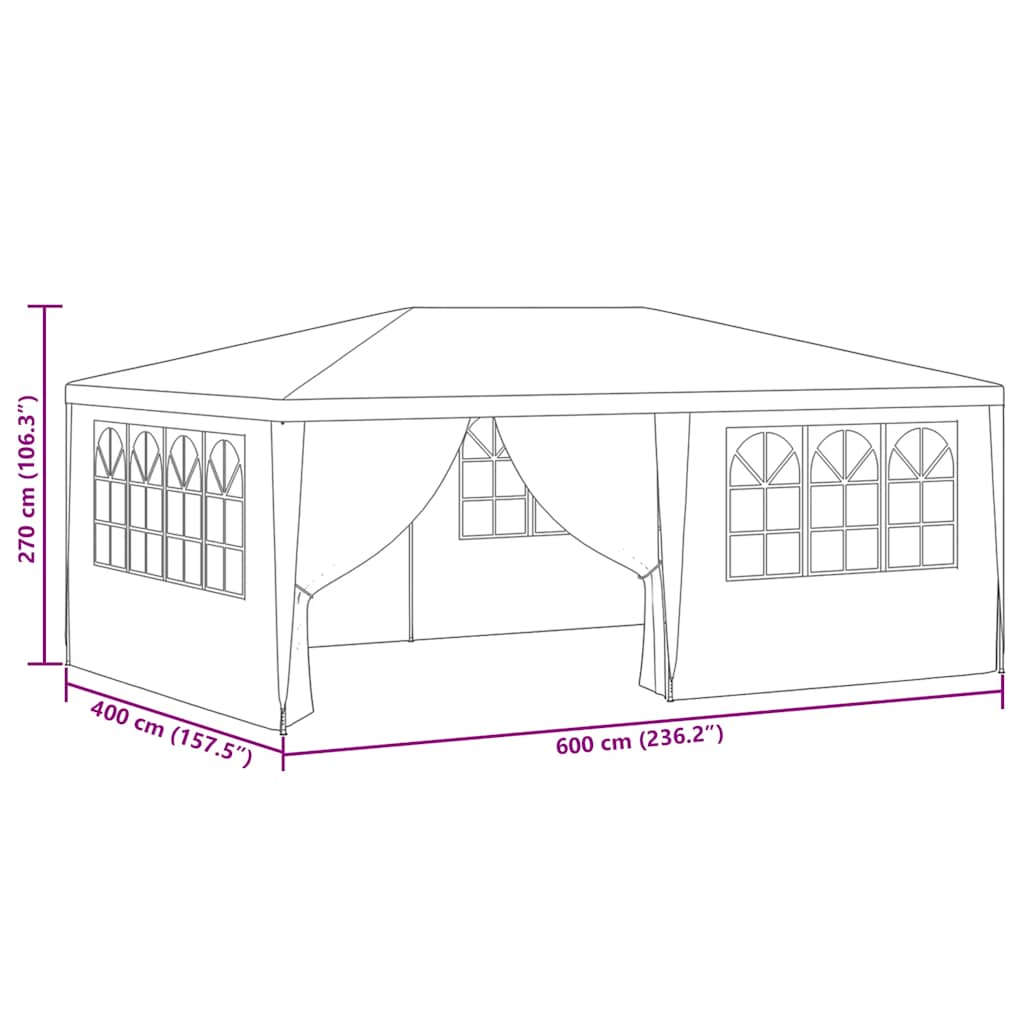 Profesionalni šator za zabave 4 x 6 m plavi 90 g/m²