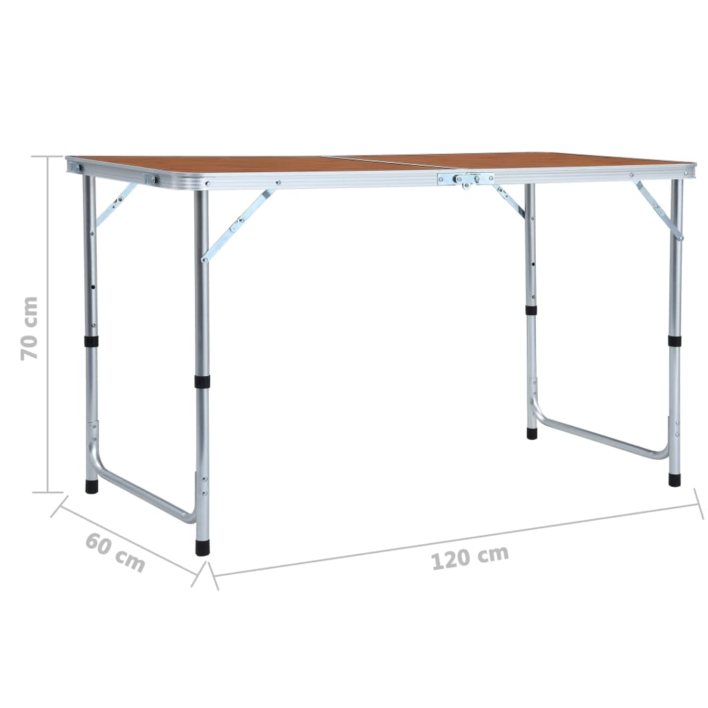 Sklopivi stol za kampiranje aluminijski 120 x 60 cm