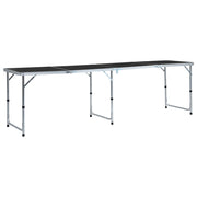 Sklopivi stol za kampiranje sivi aluminijski 240 x 60 cm