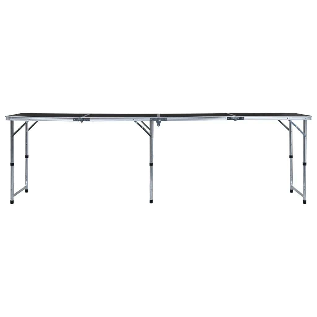 Sklopivi stol za kampiranje sivi aluminijski 240 x 60 cm