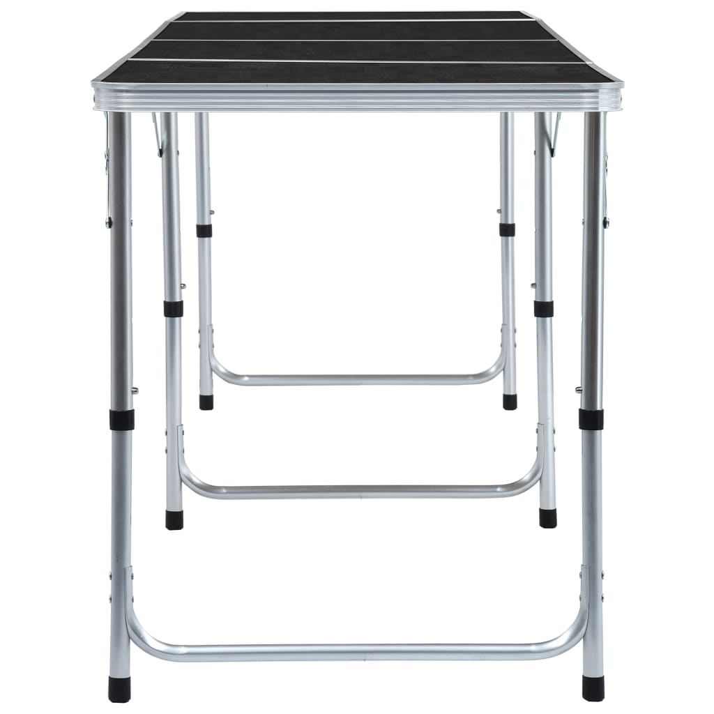 Sklopivi stol za kampiranje sivi aluminijski 240 x 60 cm