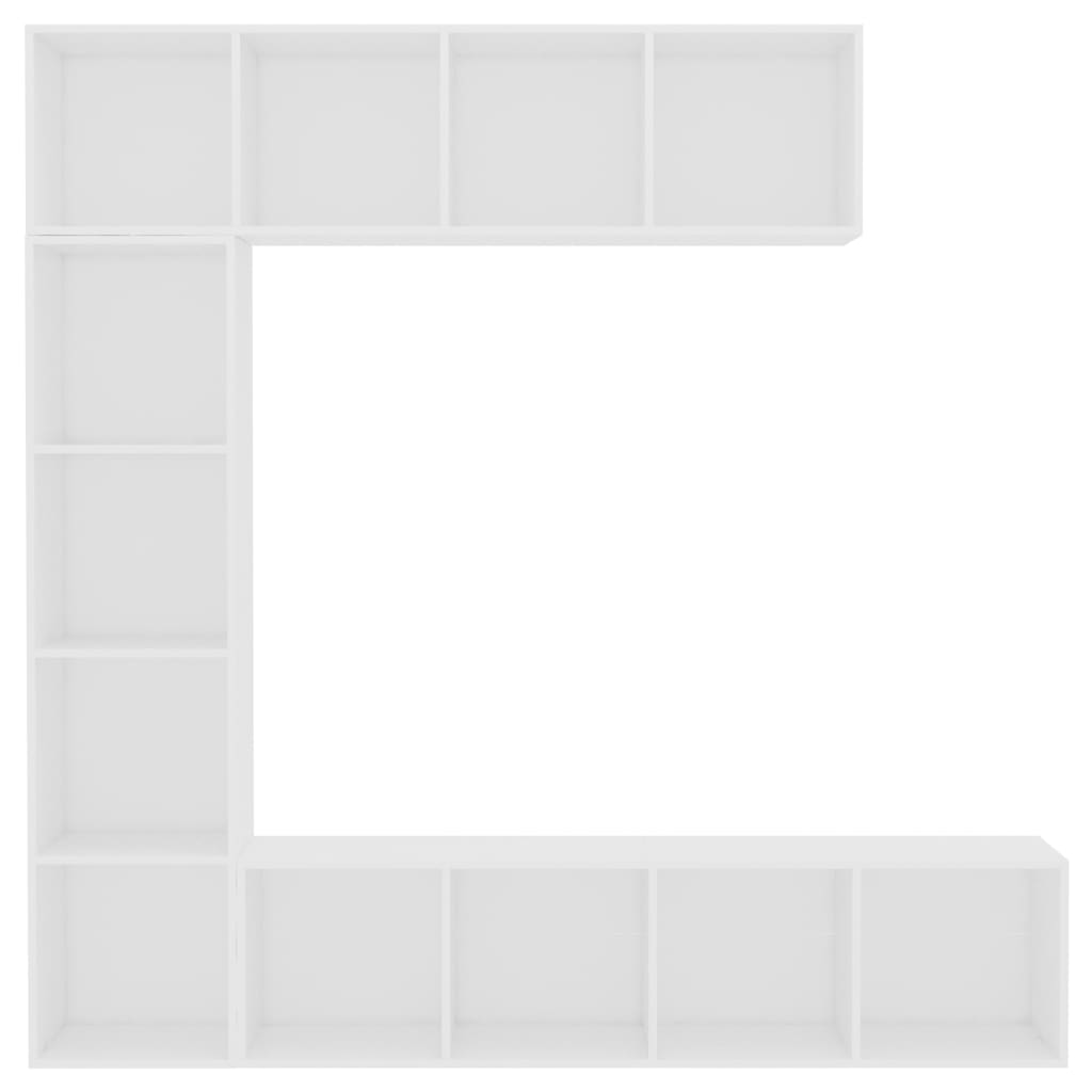 3-dijelni set ormarića za knjige/TV bijeli 180 x 30 x 180 cm