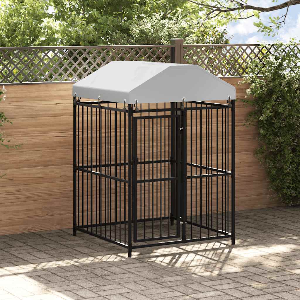 Vanjski kavez za pse s krovom 120 x 120 x 150 cm
