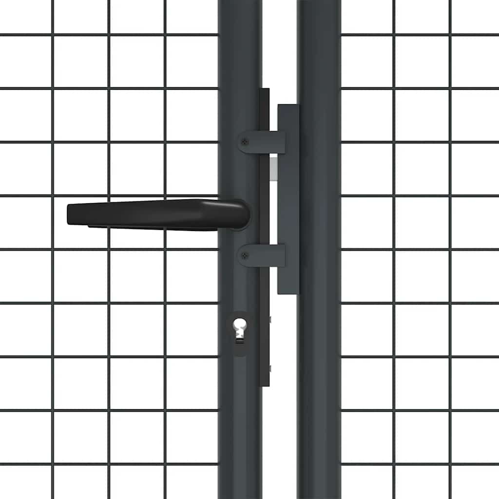 Vrtna vrata od mrežastog čelika siva 400x125 cm