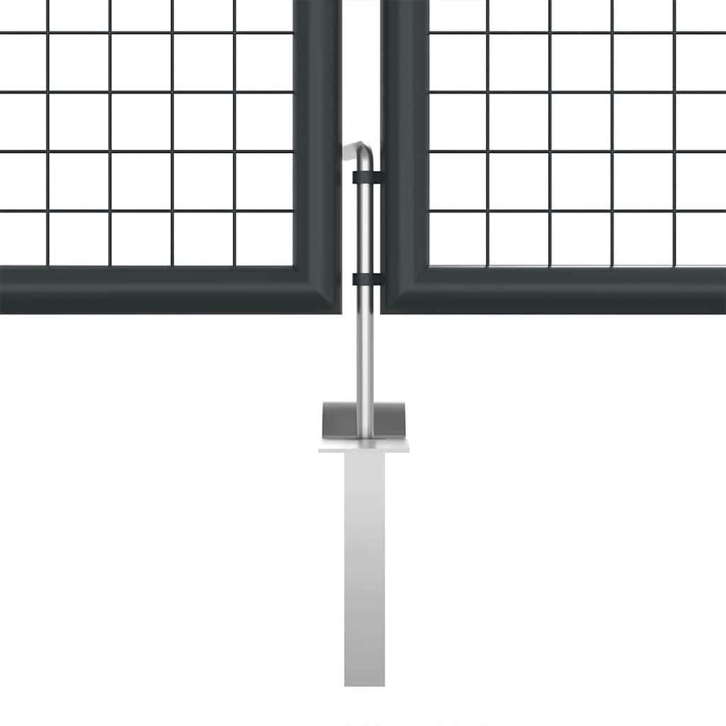 Vrtna vrata od mrežastog čelika siva 400x125 cm