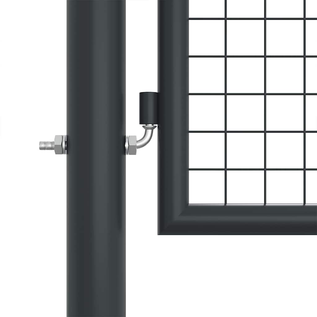 Vrtna vrata od mrežastog čelika siva 400x125 cm