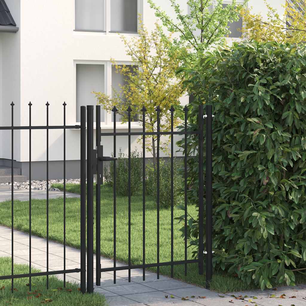 Vrata za ogradu BOXTEL jedna vrata s šiljcima na vrhu čelik 1x1,2 m crna