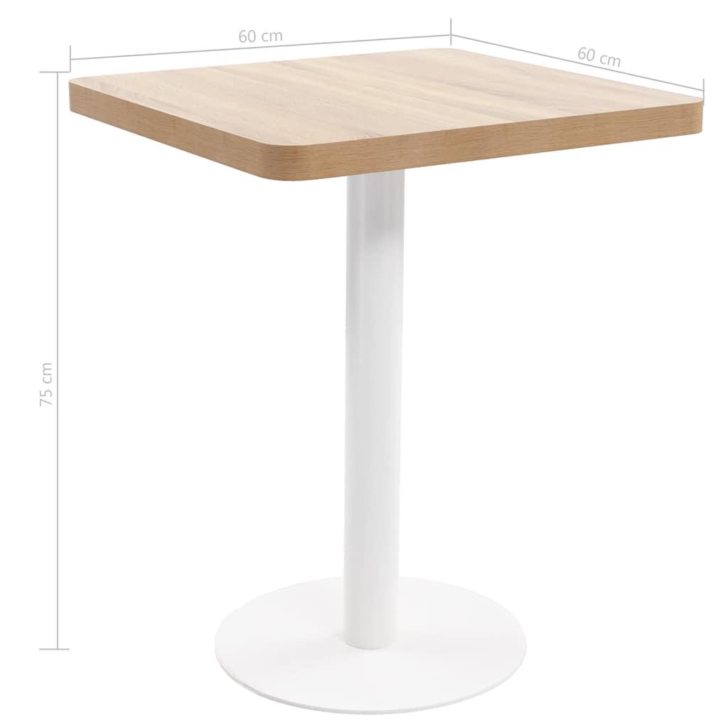 Bistro stol svjetlosmeđi 60 x 60 cm MDF