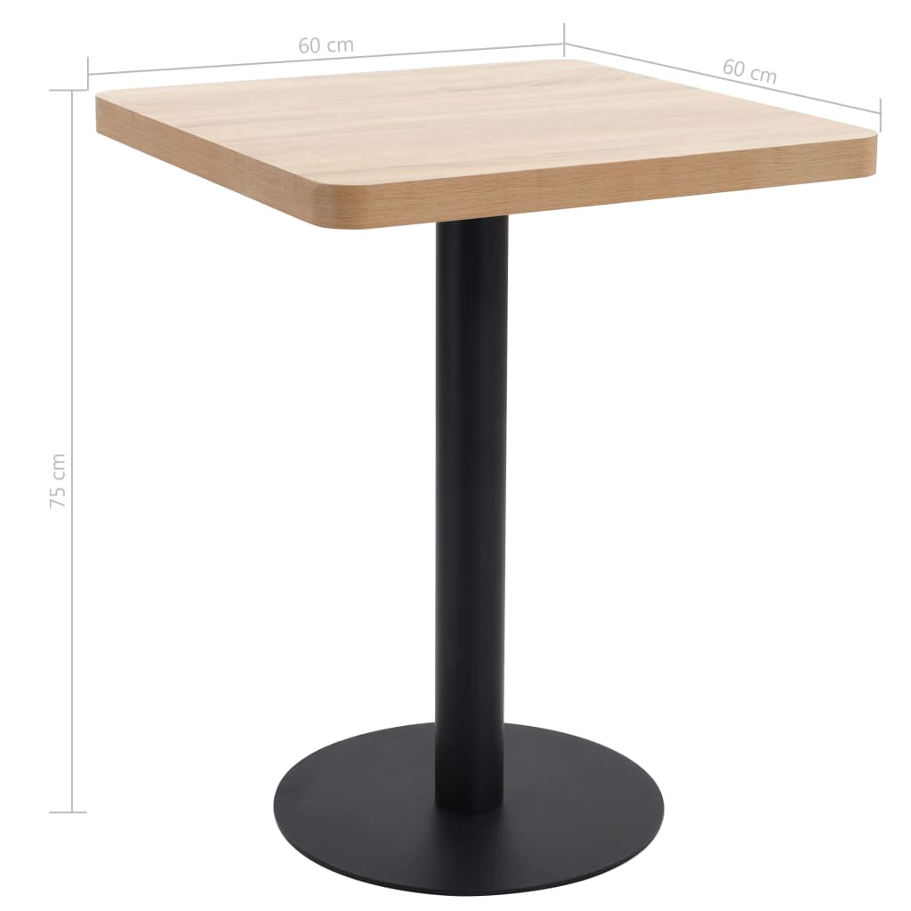 Bistro stol svjetlosmeđi 60 x 60 cm MDF