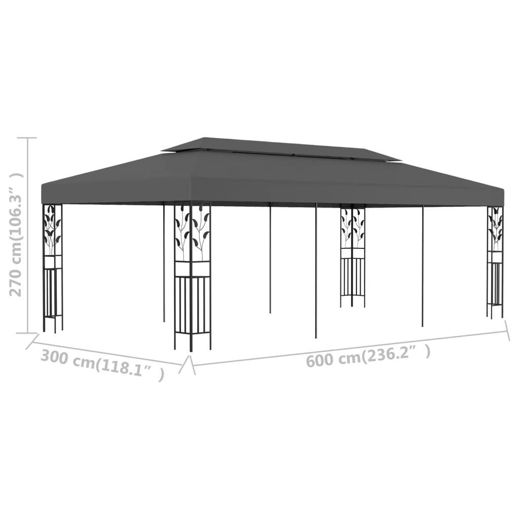 Sjenica 3 x 6 m antracit