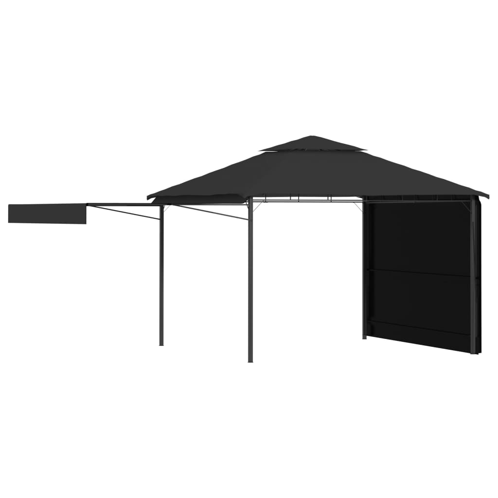 Sjenica s duplim produžnim krovom 3x3x2,75 m antracit 180 g/m²