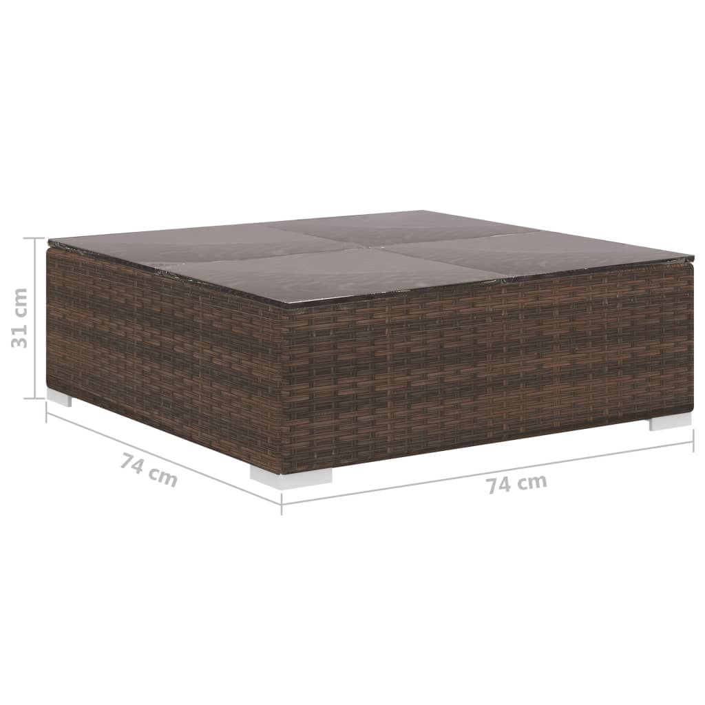 8-dijelna vrtna garnitura od poliratana s jastucima smeđa