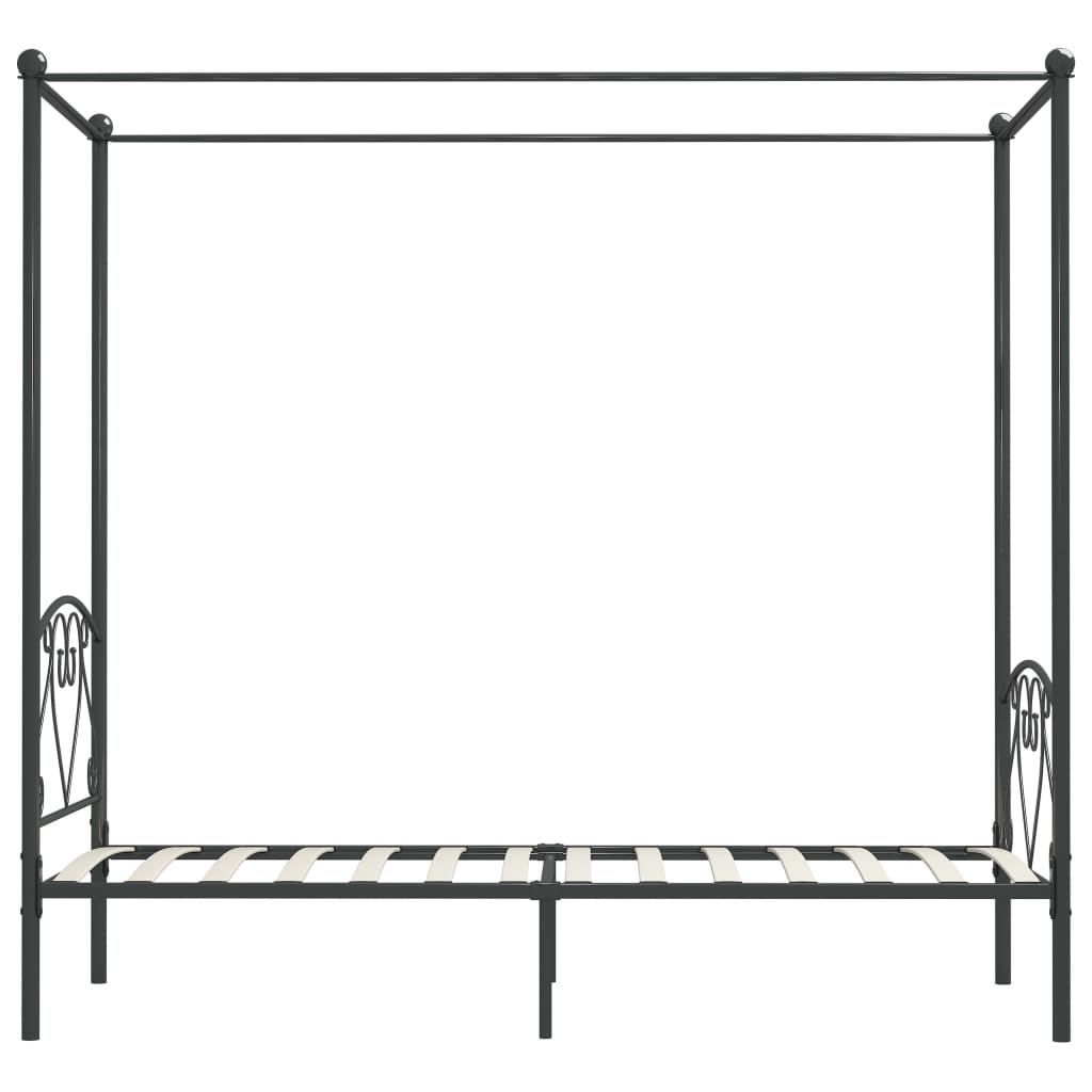 Okvir za krevet s nadstrešnicom sivi metalni 100 x 200 cm