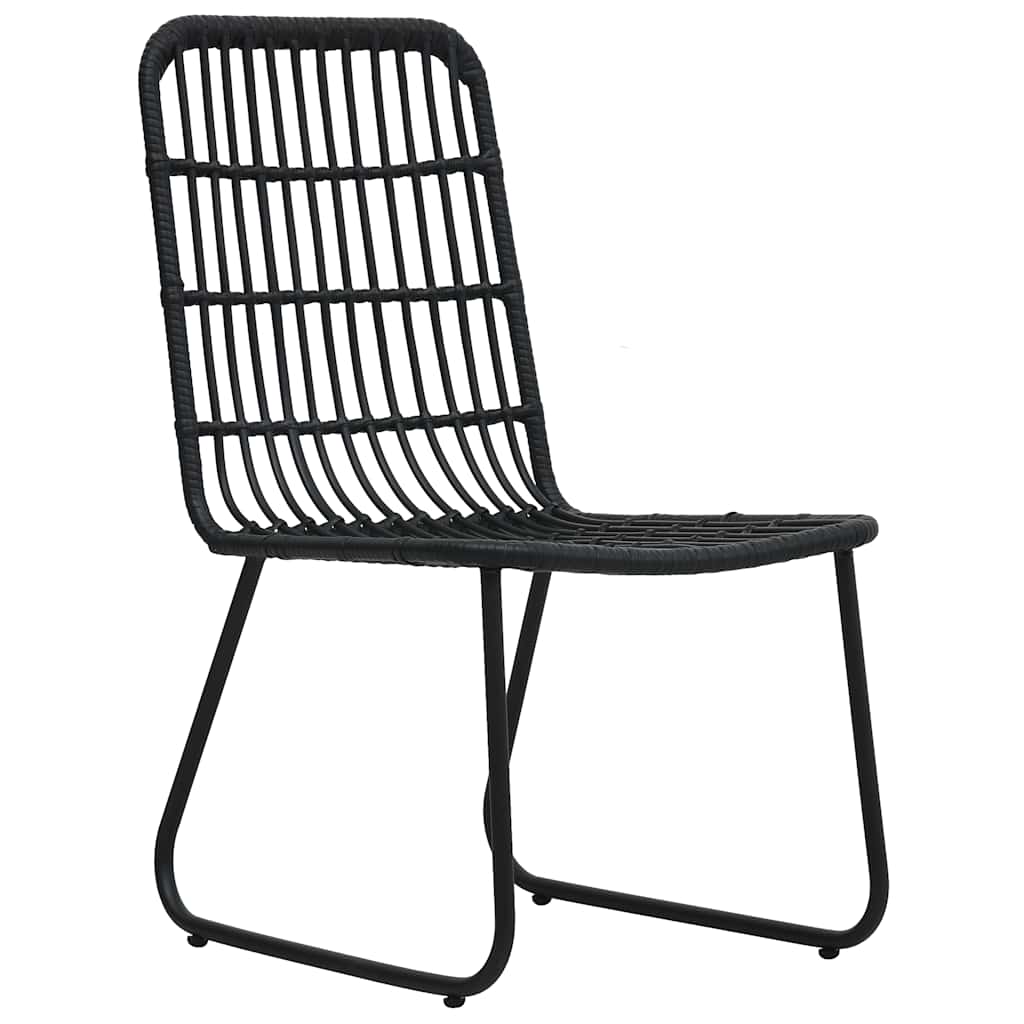 3-dijelni bistro set od poliratana crni