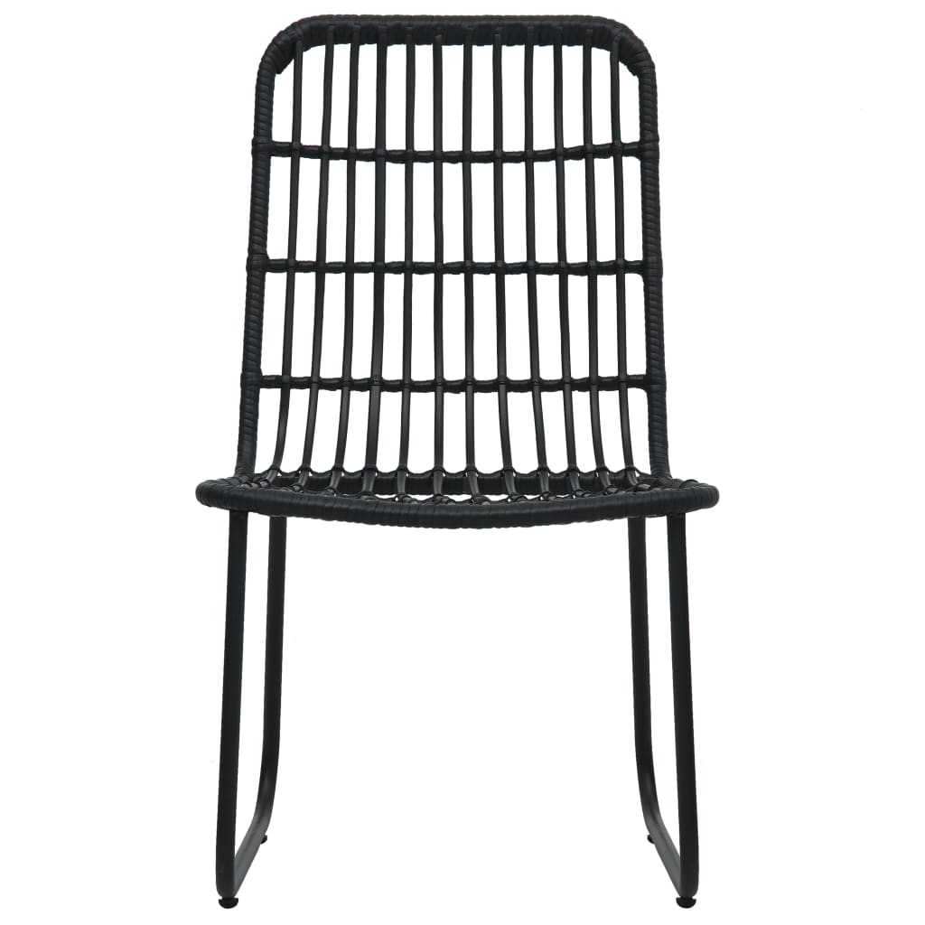 3-dijelni bistro set od poliratana crni