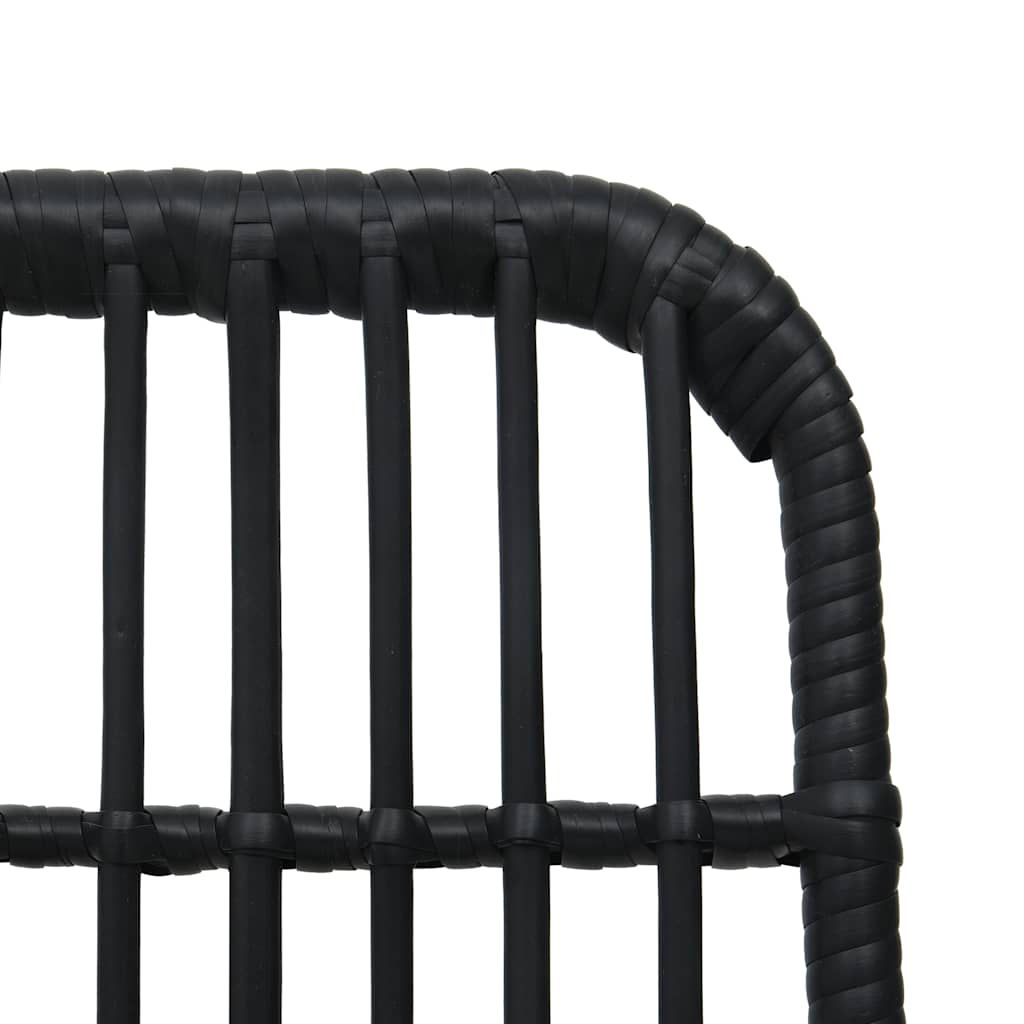 3-dijelni bistro set od poliratana crni