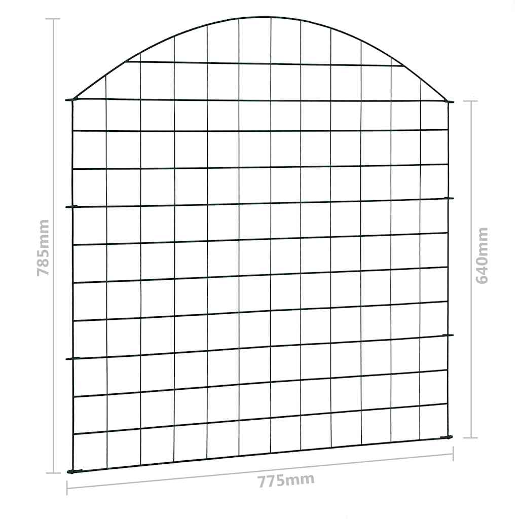 Set lučnih vrtnih ograda 77,5 x 78,5 cm zeleni