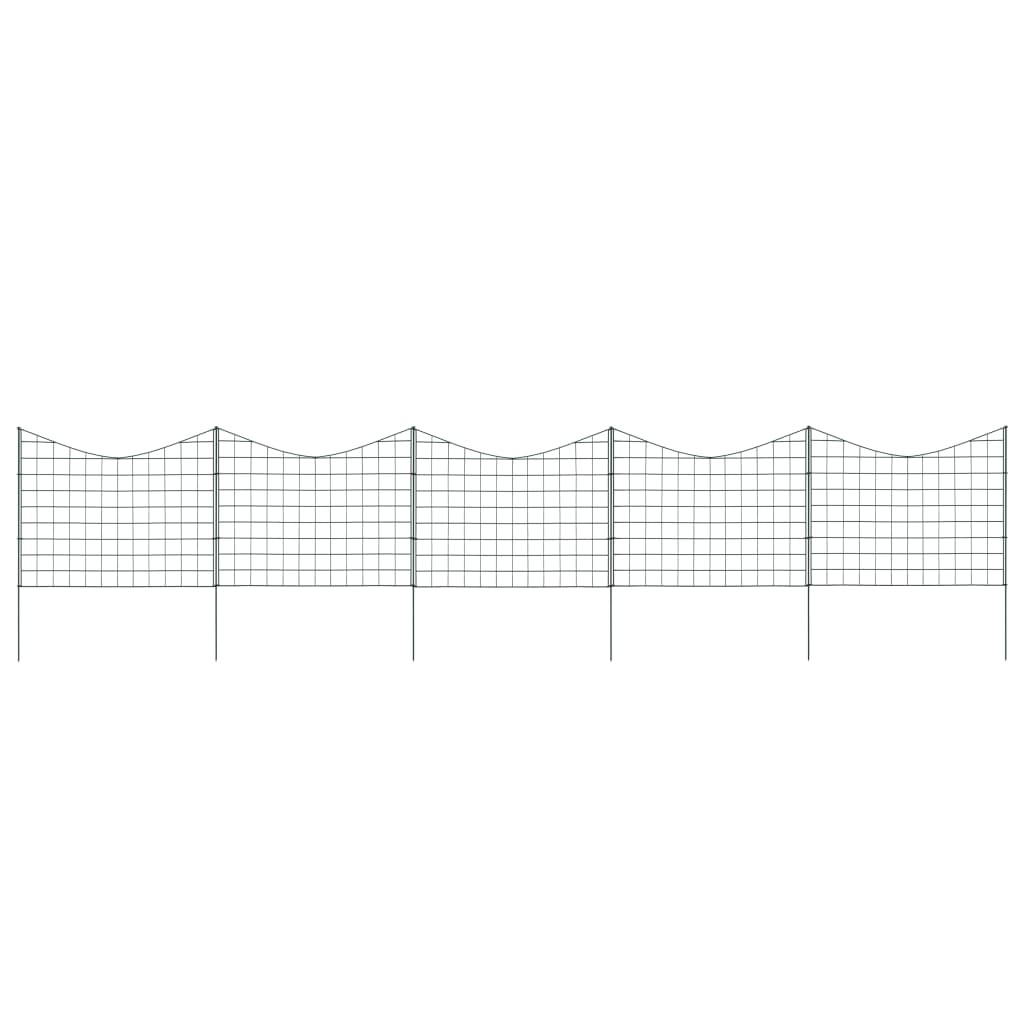 Set vrtnih ograda s donjim lukom 77,5 x 64 cm zeleni