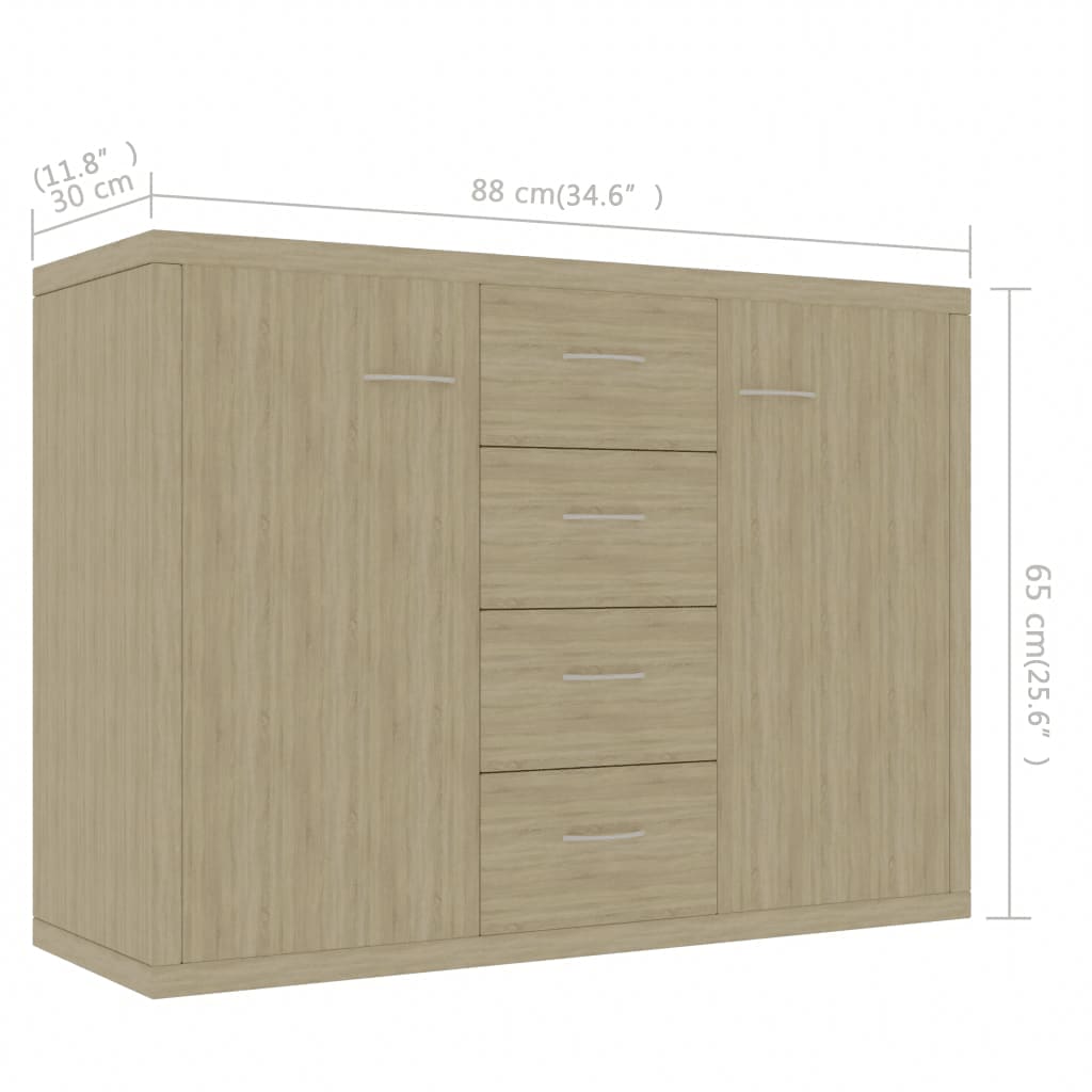 Komoda boja hrasta sonome 88 x 30 x 65 cm od konstruiranog drva
