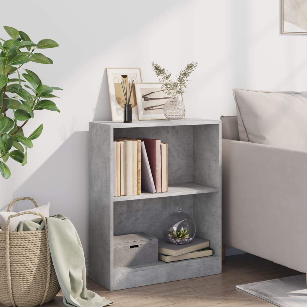 Polica za knjige boja betona 60x24x76 cm konstruirano drvo
