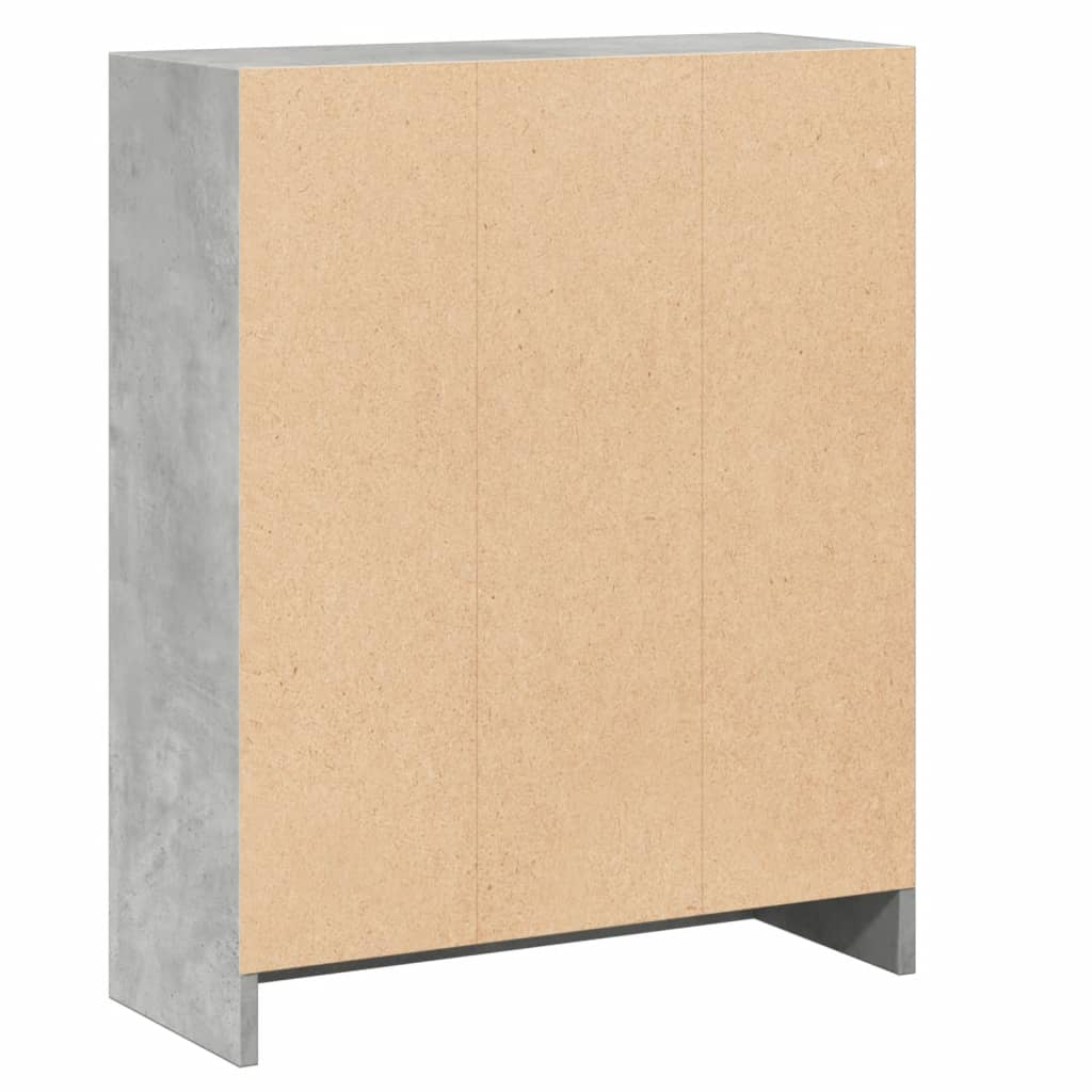 Polica za knjige boja betona 60x24x76 cm konstruirano drvo