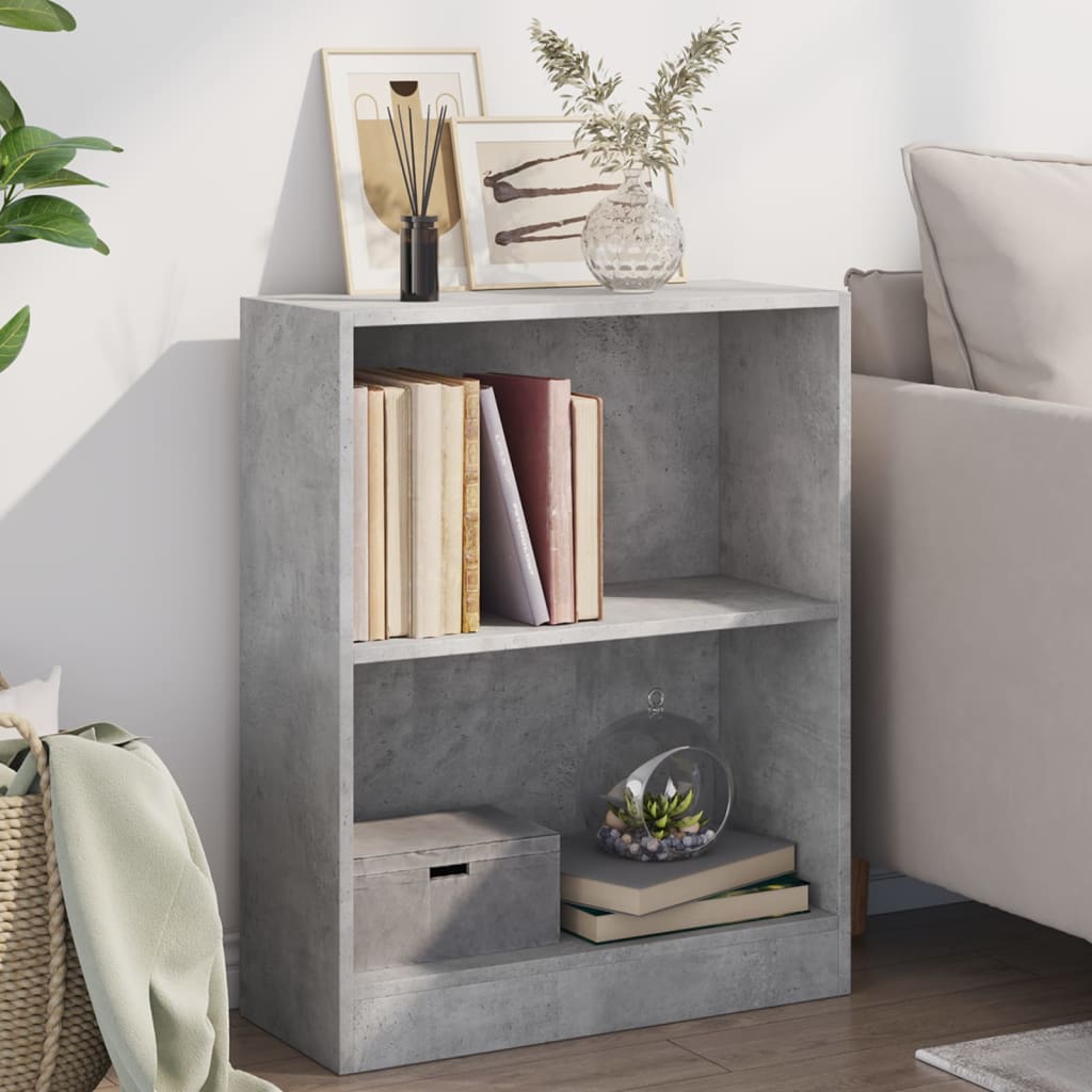 Polica za knjige boja betona 60x24x76 cm konstruirano drvo