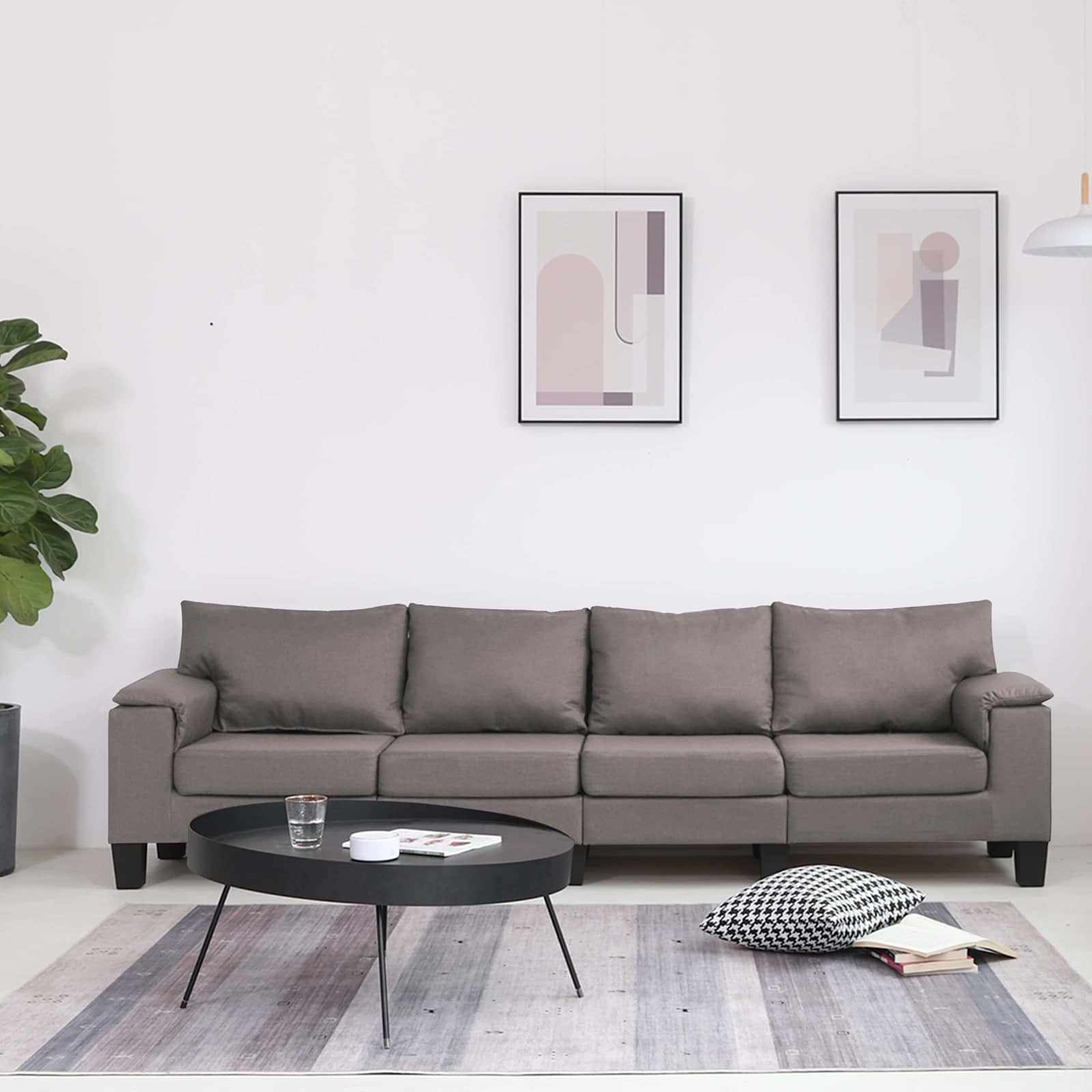 Sofa Sivo-smeđa 4 sjedala tkanina