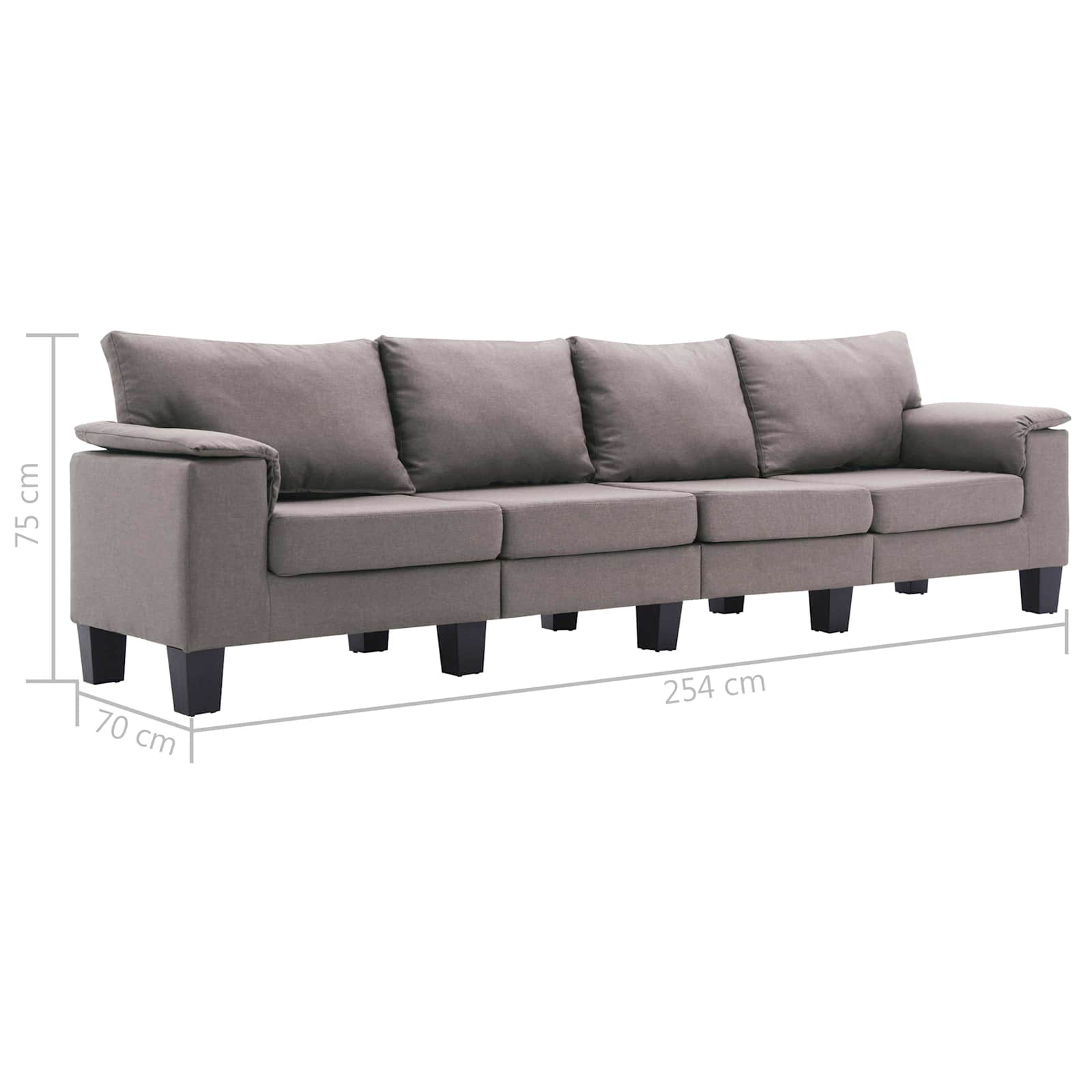 Sofa Sivo-smeđa 4 sjedala tkanina