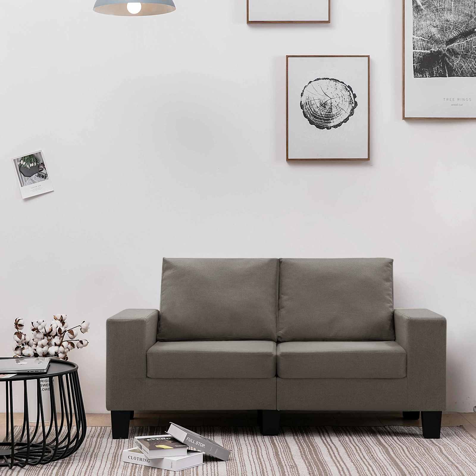 Sofa Sivo-smeđa Dvosjedi tkanina